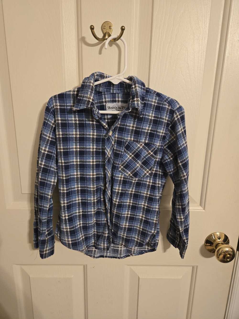Boys Blue Plaid Button-Down Shirt by - Picture 1 of 3